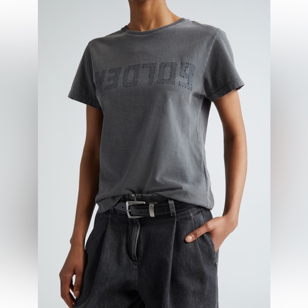 Golden Goose Distressed Cotton Logo Tee SELLING AT NORDSTROM FROM $220